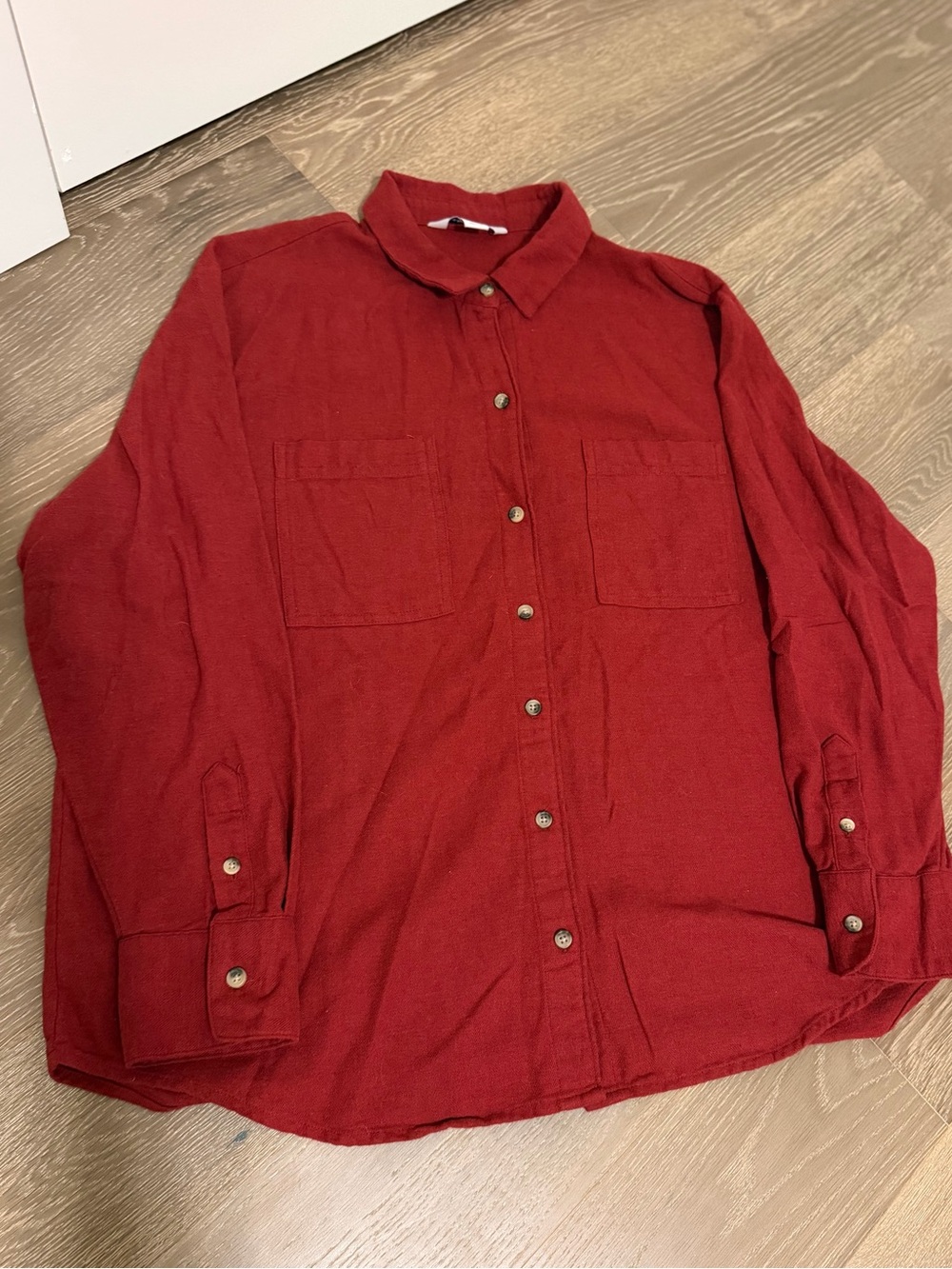 The Boyfriend Shirt Red Button-Down flannel